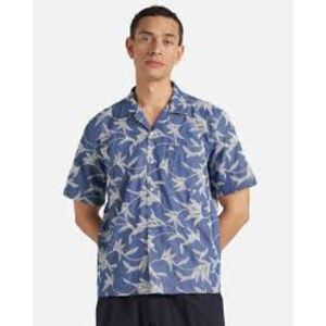 Universal Works Road Shirt in Indigo Summer Jungle Cotton